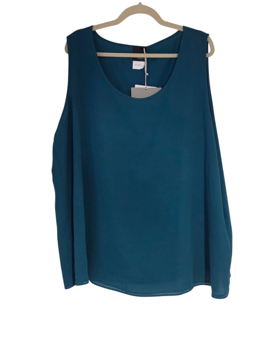Persona By Marina Rinaldi Dark Teal Baltico Sleeveless Lined Blouse Size 20W 29